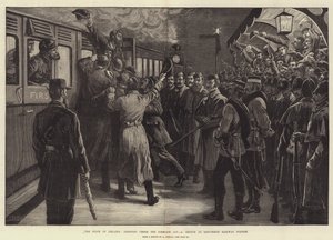 O Estado da Irlanda, preso sob o Ato da Coerção, um Esboço na Estação Ferroviária de Roscommon